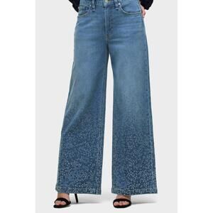 NEW HUDSON jodie high-rise wide-leg jeans in crystal blue